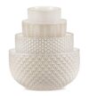 KooK Ceramic Mixing Bowls, Nesting Set of 4, Embossed Kitchen Dishware, Prep, Serving, Gift, Microwave and Dishwasher Safe, 20/44/98/145 oz, Narbonne Collection (Ivory)