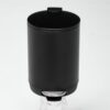 KOOMADE 3L/0.8 Gallon Round Step Trash Can, Small Stainless Steel Bathroom Garbage Can with Foot Pedal and Removable Inner Bucket for Bathroom, Bedroom, Office, Black