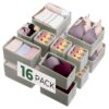 Kootek 16 Pack Drawer Organizer Clothes, Dresser Drawer Organizers for Clothing Fabric Foldable Closet Organizers and Storage Bins for Baby Clothes, Nursery, Underwear, Bras, Socks