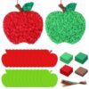 Kosiz 24 Sets Back to School Apple Crafts Kit Tissue Paper Apple DIY Craft Apples Crafts Hanging Decor for Back to School Art Project Supplies Gift