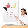 Kosiz 2 Pcs Magnetic Draw Write Paper 22 x 17 Inch Dry Erase Handwriting Lined Board for Classroom Whiteboard Writing Chart Magnetic Newsprint Handwriting Paper Homeschool Teaching Supplies