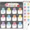 Kosiz Birthday Pocket Chart for Classroom Composition Themed Happy Birthday Calendar 22.4 x 19 Inch Reusable Wall Pocket Chart with Dry Erase Markers and 3 Hooks for School Classroom Bulletin Board