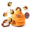 Koty Baby Toys 6-12 Months,Bee House Sensory Learning Toy, Beehive wtih wtih rattles, Squeaker, Mirror,5pcs Yellow Plush Bees, Educational Montessori Toy for Infants 6-12 Months
