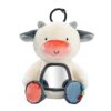 Koty Musical Tummy Time Toy,Baby Mirror Toy 3 Years Old, Infant Sensory Toy with Crinkle Sounds, Textures, Mirror & Melody Music Box for Tummy Time and Self-Discovery (White Cow)