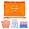 kouermorri Orange Portable Travel Mahjong Accessories Set with Carrying Pouch, 2 Waterproof Tile Shuffler Cards, 4 Line Finders and 4 Playing Instructions for Tiles Players Lovers