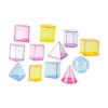 kowaku 12 Pieces Geometric Solid Blocks 3D Shapes Set Geometry Blocks Manipulatives Translucent PP and Paper Disassemblable Models Suitable for Preschool