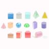 kowaku 15 Pieces Geometric Solid Blocks 3D Shapes Learning Toy Educational Set with Disassemblable Bodies Visual Mathematics Model Suitable for