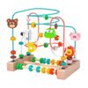 kowaku Bead Maze Toy Wooden Bead Maze Roller Coaster Puzzle Toy with Color Sorting and Grasping Practice Suitable for Preschool, Animal