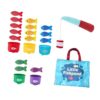 kowaku Cloth Fishing Game Toy Set Educational Stacking Cups Number Counting Color Sorting Game with Crawling Mat Soft Cloth Material Foldable