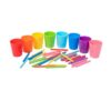 kowaku Color Sorting Sorting Cups Matching Game Educational Toy Tools with Counting Sticks for Preschool Learning Early Math Classroom