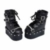 kowaku Doll High Boots Lace Up High Top Zipper Boots with PU Leather and Rivet Trim Suitable for BJD Styling Photography Display Modern Street Outfits