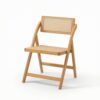 kowaku Folding Seat Cane Chair Folding Chair Dining Chair Chair with Lightweight Build and Easy Storage Suitable for Dining Rooms Study Areas Guest Seating Small Apartments, Natural