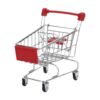 kowaku Mini Shopping Cart Kids Toy Utility Trolley Handcart Sturdy Iron Construction Suitable for Collector Display Desktop Office Gift Giving Retail , Red