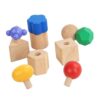 kowaku Wooden Nuts and Staking Toy Tightening Screw Insert Blocks Screw for 2 3 4 5 Years Old Kids Preschoolers Birthday Gifts