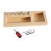 kowaku Wooden Screw Board Preschool Toy Screw Nut Set Real Tool Beech Wood Fine Motor Activity Smooth Design Suitable for Hand Play