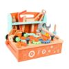 kowaku Wooden Tool Box Accessory Playset Children Early Education Building Blocks Toy Preschool Tool Educational Toy Assembly Set Solid Wood Workbench with