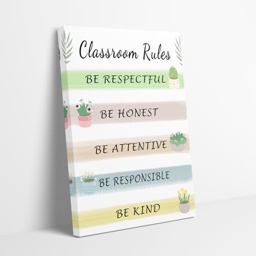 Kpasnd Classroom Rules Poster, Classroom Art Poster Decor, Teacher Inspirational Home Decor Quotes,Teacher Supplies, School Wall Decor, Positive Inspirational Educational Motivational poster for Kids