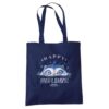 Kpop Demon Hunters Christmas Derpy Happy Pawlidays Grocery Travel Reusable Tote Bag, Navy, 38X42Cm38x42cm