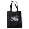 Kpop Demon Hunters Christmas Snowflake Logo Grocery Travel Reusable Tote Bag, Black, 38X42Cm