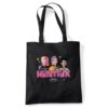 Kpop Demon Hunters Huntrix Blocky Glam Grocery Travel Reusable Tote Bag, Black, 38X42Cm