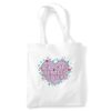 Kpop Demon Hunters Pixel Heart Grocery Travel Reusable Tote Bag, White, 38X42Cm
