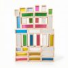 KQFCAZRE 36 Pieces Wooden Blocks with Acrylic Translucent Rainbow Block Open Ended Wooden Building Piece Set for, Kids, Light Table, Preschool