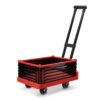 KQFCAZRE Foldable Trolley with Basket Silent Foldable Utility Cart Space-Saving Folding Cart with Wheels for Grocery Shopping, Red