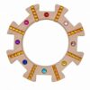 KQFCAZRE Gem Inlay Stacker Unpainted Wooden Stacking Shade Recognition Wooden Circular Toy, Yellow
