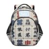 Krafig Mahjong Pattern Custom Personalized Backpack for Kids Elementary School Bag Boys Girls Bookbag Travel Backpack Daypack