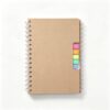 Kraft Spiral Notebook with Color Index Tabs, College Ruled Lined Journal, A5 Hardcover Notebook with Sticky Page Markers, Office School Meeting Notebook for Notes Planning & Organizing