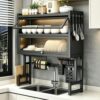 KREATIA Over The Sink Dish Drying Rack with Cover (Black)