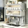 KREATIA Over The Sink Dish Drying Rack with Cover (White)