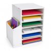 Kreiaoer 6 Tier Mail Sorter, Wood Classroom Mailbox with Adjustable Shelves