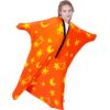 KreyNa Premium Sensory Sack for Kids, 40" x 27" Sensory Body Sock Glow in the Dark for 3-5 Autistic Children, Good for Height: 30"-41" Small, Orange
