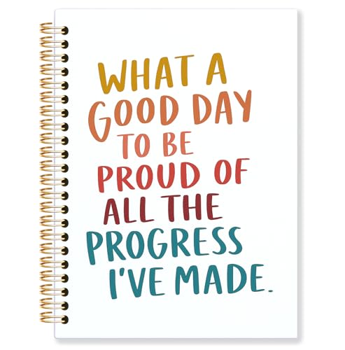 KRHFG Inspirational Spiral Notebook, Positive Affirmation Self Love Notebook for Note Taking, What a Good Day to be Proud of Motivational Quote Journals, Inspirational Office Supplies, 5.5x8.3 Inch