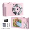 Krlun1080P Digital Camera Compact Camera Pink H