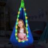 Kronabelle Light up Pod Swing Seat, Hammock Swing Chair with Colorful LED Lights, Portable Sensory Swing for Indoor Outdoor Fun, Age 3+, Max 176 Lbs