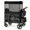 Kshioe Wagon Stroller for 2 Kids, High Seat & 5 Point Harness, Foldable All-Terrain Wagon for Toddler with Canopy