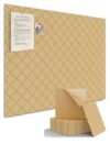 Kuchoow Bulletin Cork Board Large 47.2" x 35.4" Felt Notice Pinboard for Office Walls & Home, Self Adhesive 12 Pack Brown Decorative Bulletin Mood Board Corkboard for for Bedroom, Display, Memo, Photo