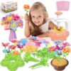 Kufanda 222 Pcs DIY Flower Bouquet Making Kit for Kids Ages 4-8 — Fabric Flower Craft Set with Embossing Machine, Screen-Free STEM Educational Gift Toy for Girls, Granddaughter Birthday Christmas