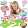 Kufanda Arts and Crafts for Kids 4-6, Toddler & Creative Fabric Flower Bouquets Toys for 4-8 Year Old Kids, for Granddaughters & Craft Lovers, Educational Fun DIY Activity Set