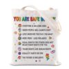 KUIYAI LGBTQ Friendly Tote Bag LGBTQ Love Pride Month Gift Protect Queer Inclusive Rainbow Gift You Are Safe With Me Canvas Bag(SafeWithMeTS-US)