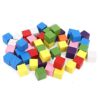 Kukyller Colored Block Set Cube Blocks Colorful Wooden Cubes Wooden Building Blocks Rainbow Wood Blocks Set Square Blocks for Crafts Arts DIY Projects Decoration (15mm 50 pcs)
