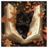 Kulvci Black Cat Diamond Painting Kits for Adults, Diamond Art Kits for Beginners, 5D DIY Full Drill Gem Craft for Home Decor Gift 12x12inch