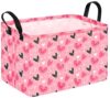 KUNRO Kid Clothes Storage Basket Gift Shelf Basket Toy Storage Bin, Nursery Basket Organizer Box for With Handles for Room Deco Heart Valentine's Basket