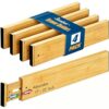 KUXNGUYI 4 Pack Bamboo Drawer Divider, 17-22" Adjustable Organizers