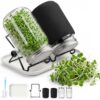 Kuyeyzu 2 Pack Sprouting Jar Kits Wide Mouth Quart Mason Jars with Stainless Steel Screen Lids Stand and Tray Sprouts Growing Kit for Broccoli Alfalfa Bean
