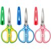 KVSATTI 7 Inch Kids Scissors 3-Pack,With Cover Scissors for Students & Teachers Ages 8-12,Cut Paper Stickers & Craft Materials
