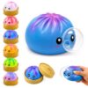 KYLARA Blue Purple Dumpling Squishies, Mystery Bubble Popping Dumpling, Hollow Plastic Dumplings Squeeze Desk Toy, Fun Bao Bun with Steamer Box, Press and Pop Fidget Sensory Tool for Stress Relief