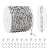 KYUNHOO 16.4FT/5M Stainless Steel Chains Bulk on Roll Silver Chain for Men